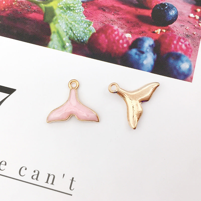 Wholesale Pink Shell Mermaid Flower Rabbit Alloy Drip Oil Pendant Simple Necklace Pendant Accessories